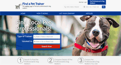 Desktop Screenshot of findapettrainer.com